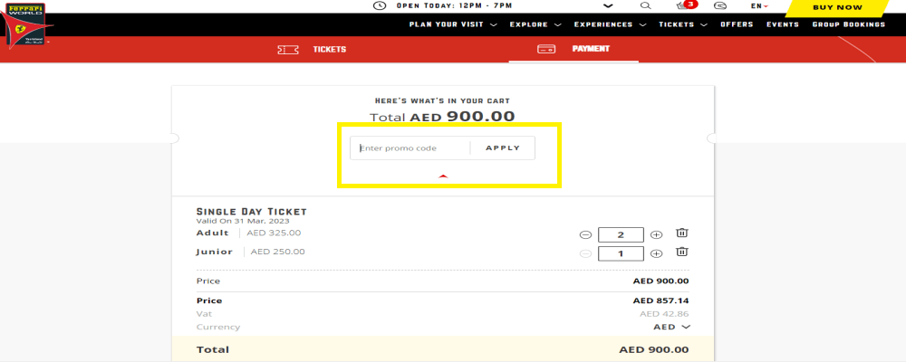 How to get Ferrari world discount code